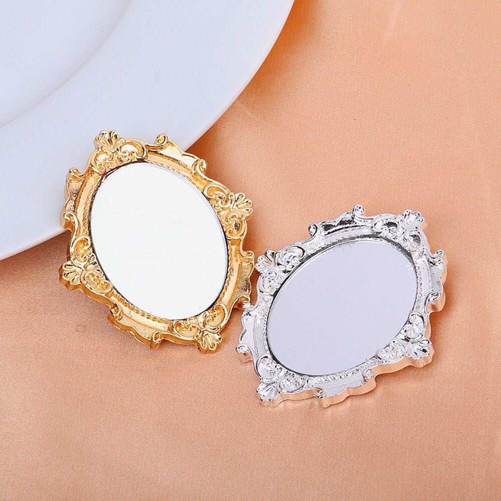 Vintage Gold Sliver Spiegel Metalen Broches Voor Vrouwen Elegante Barokke Schilderen Broche Pins Vrouwelijke Sieraden Accessoires