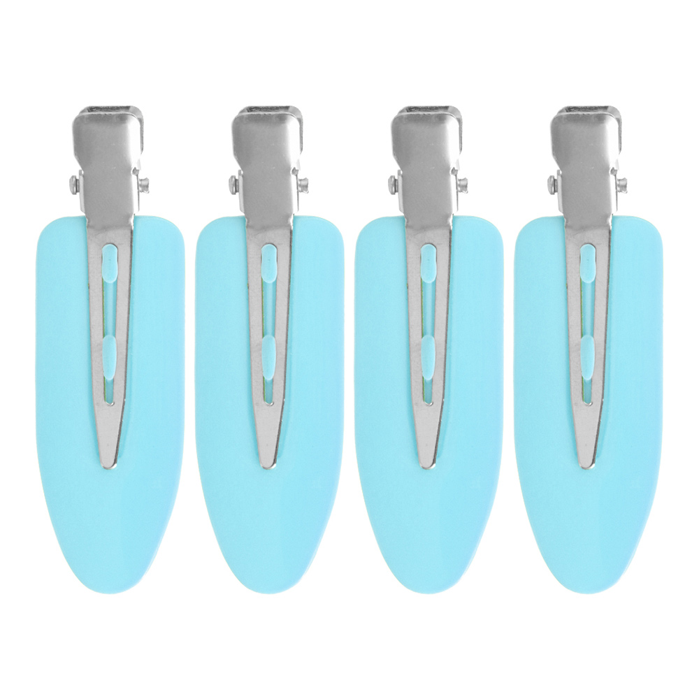 Clip de maquillaje sin costuras para mujer y hombre, pasador sin pliegue, pinza para el cabello sin curva, peluquería , estilismo, horquilla fija, 4 uds.: RED