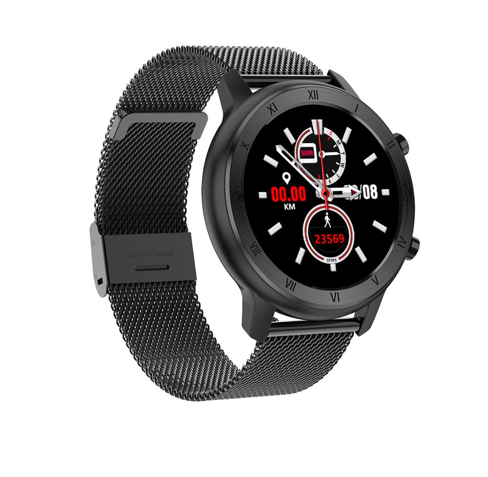 DT NO.1 montre intelligente femmes hommes ECG PPG surveillance de la fréquence cardiaque SPO2 pression artérielle IP68 étanche Fitness Tracker dame poignet intelligent: Black Steel Band