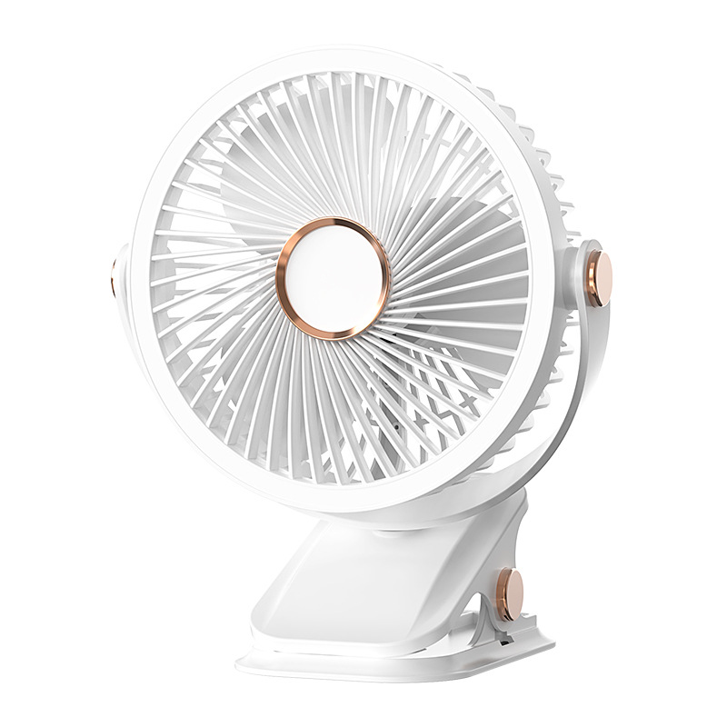 ventilador de luz nocturna, ventilador con Clip para dormitorio de estudiantes, escritorio de oficina, carga USB para exteriores, ventilador de techo pequeño de mano: Blanco