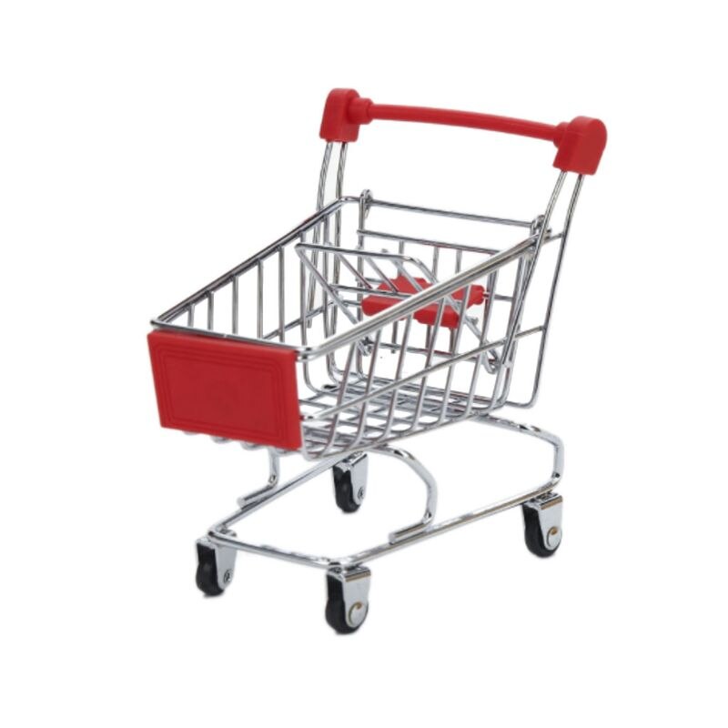 Mini carrito de mano para supermercado, carrito de compras, cesta de almacenamiento de imitación para niños