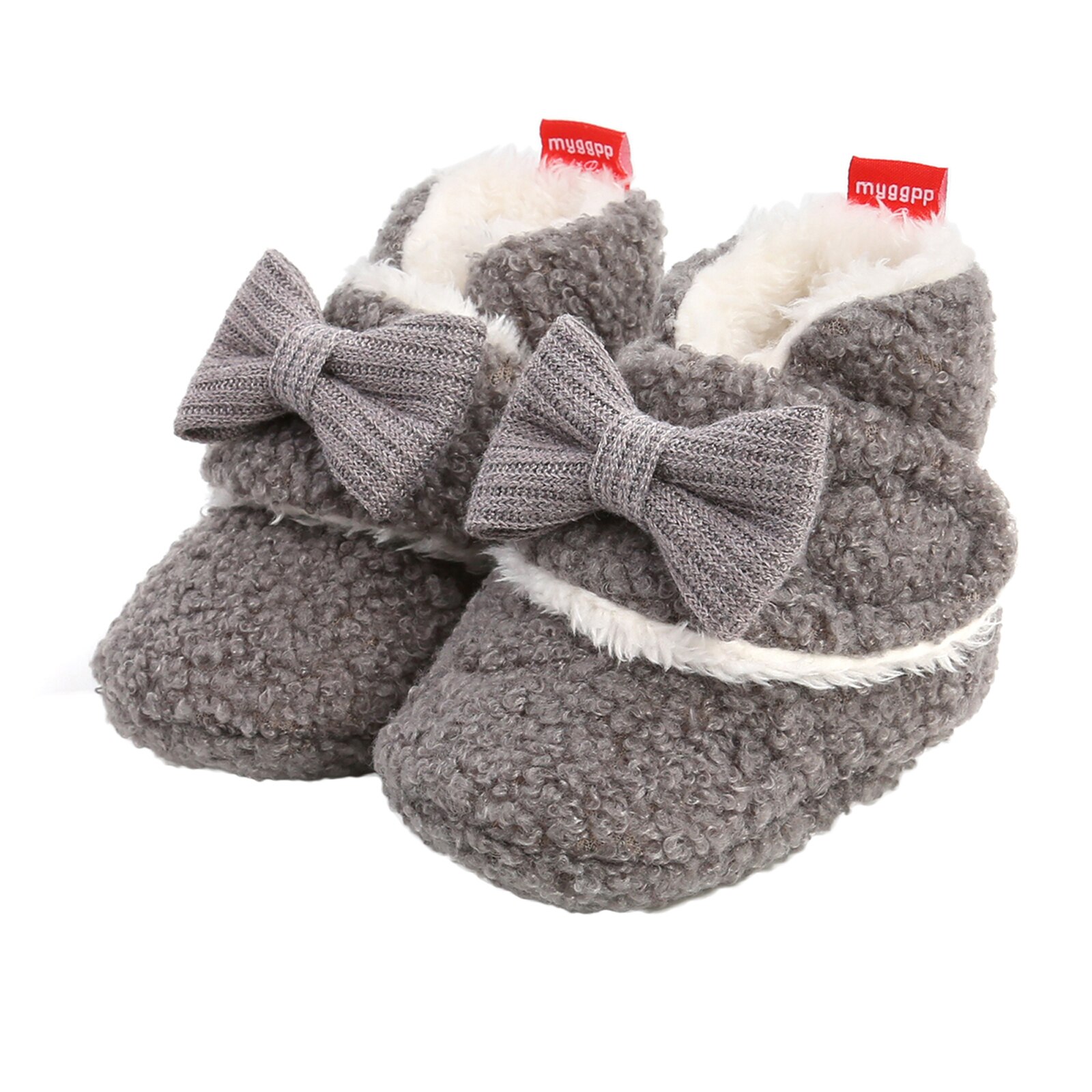 Baby-schneestiefel für mädchen, winterschuhe, einfarbig, fleecefutter, warm, rutschfest, lauflernschuhe 0-18m: D / 0-6 monate