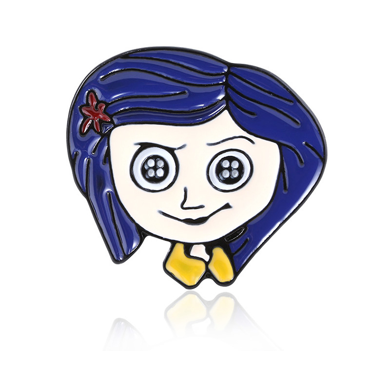 Film Coraline Halskette Grüner Sichtstein Anhänger Halskette Seilkette Schwarzes Skelett Schlüsselhalsband Libelle Haarnadel Schmuck: Blau zink