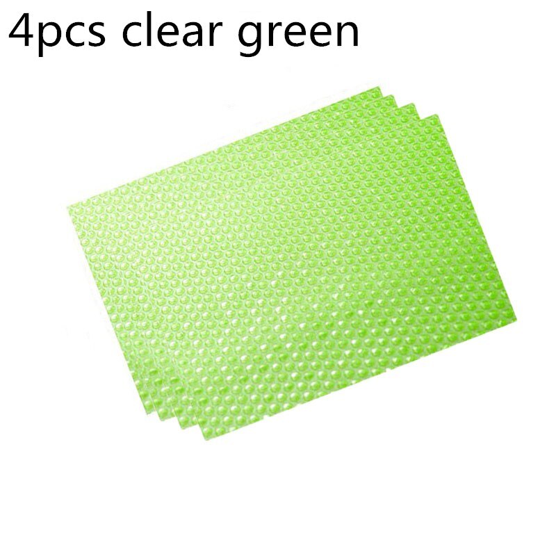 1pc/4 stuks koelkastmatten antifouling schimmel vocht op maat gemaakte matten koelkastmatten waterdichte siliconen mat geurvrij: 4 stuks 45 x 29cm groen 2