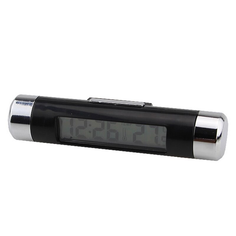 2 in 1 auto voertuig lcd digitale achtergrondverlichting auto thermometer klok kalender display auto luchtrooster uitlaat clip-on klok