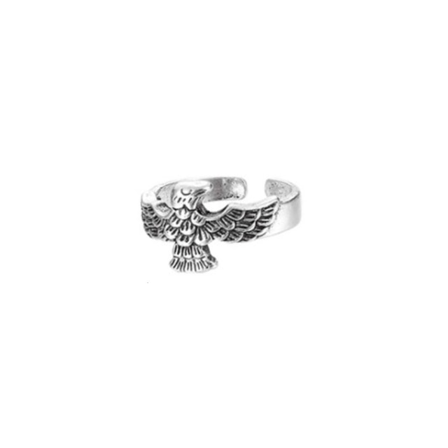 retro Pfau Frosch Ring Männer Frauen Legierung Ringe Ebene FlüGel Hüfte hüpfen Felsen Schmuck Resizable: Schokolade Farbe