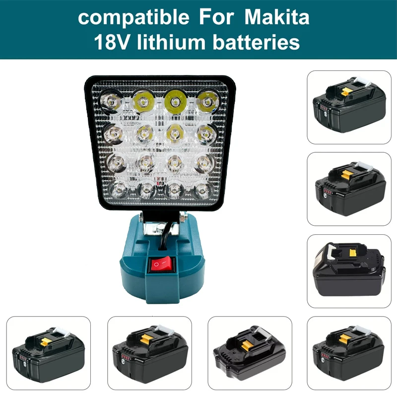 LED Werklampen Camping Lamp Zaklamp Spotlight Voor Makita 18V Lithium-ion Batterij BL1830 BL1815 Draadloze LED Lamp verlichting