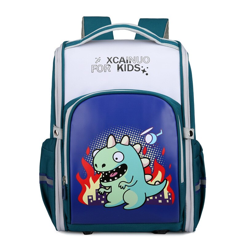 Creatieve Cartoon Jongens Schooltassen Voor Kinderen Dinosaurus Rugzak Orthopedische Satchel Meisjes Basisschool Rugzakken Grade1-3: green Dinosaur