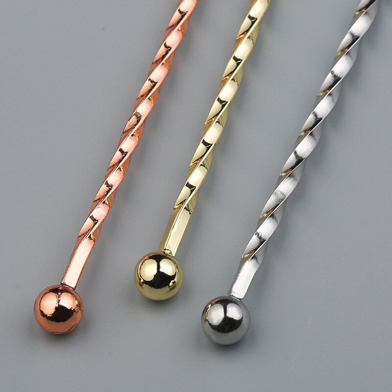 Stainless Steel Beverage Stir Spiral/Straight Cocktail Juice Coffee Bar Bartender Tool