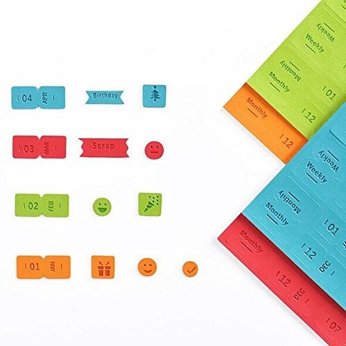5 vellen Zelfklevend Mini DIY Lederen Maandelijkse Kalender Index Tabs voor Afspraak Boek Evenementen Dagboek Scrapbook Planner