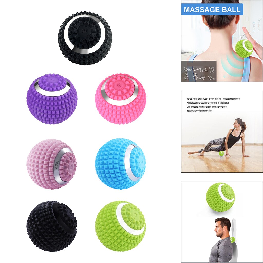 Massage Ball USB 10cm Spiky Massage Roller Full Body Exercise Vibrating Ball