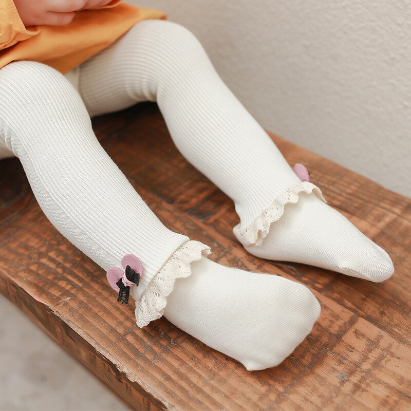 Schattige Baby Meisje Panty Kant Bloem Bows Prinses Meisjes Panty Zachte Katoenen Baby Kinderen Kids Panty Panty Winter Herfst