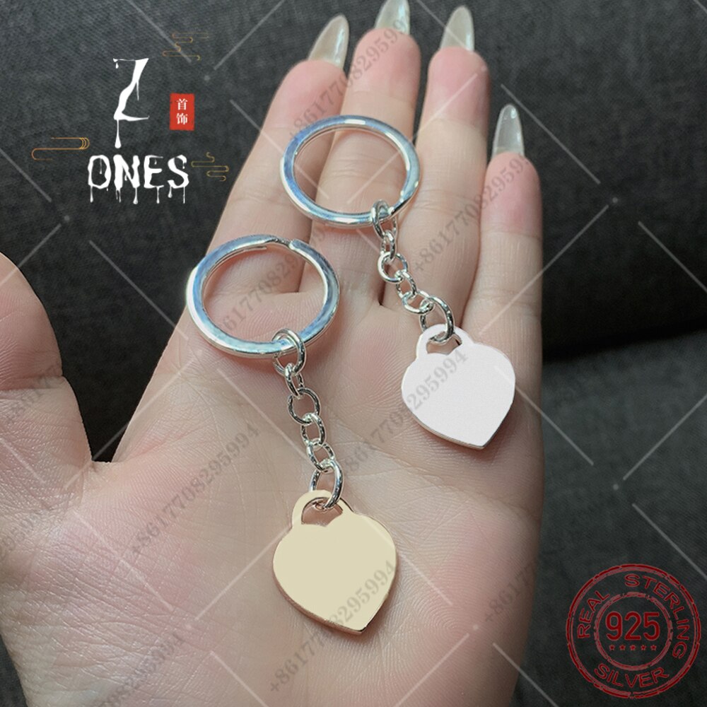 Limited S925 Sterling Zilveren Sleutelhanger Liefde Hart Vorm Charm Mode-sieraden Originele 1:1 Accessoires