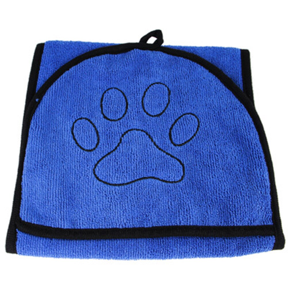Toalla absorbente de agua para mascota de peluche, guante colgante de secado rápido para gatos y perros, Toalla de baño para mascotas, suministros TP899: Blue
