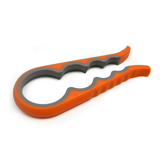 1Pc Kan Pot Deksel Opener Multifunctionele Antislip Twist Cap Fles Launcher Grip Moersleutel Schroef Jam Fles opener Keuken Gadge: Oranje