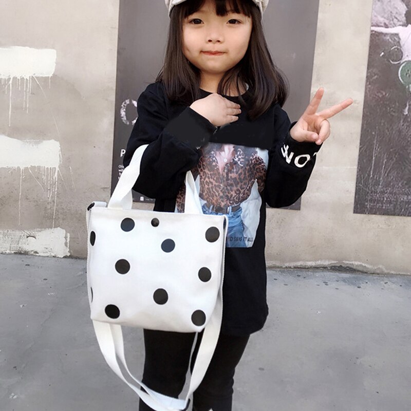 Kinderen Leuke Mini Purse Handtas Tote Canvas Dot Crossbody Tassen Voor Kids Meisjes Schooltassen Baby Kleine Hand Tassen