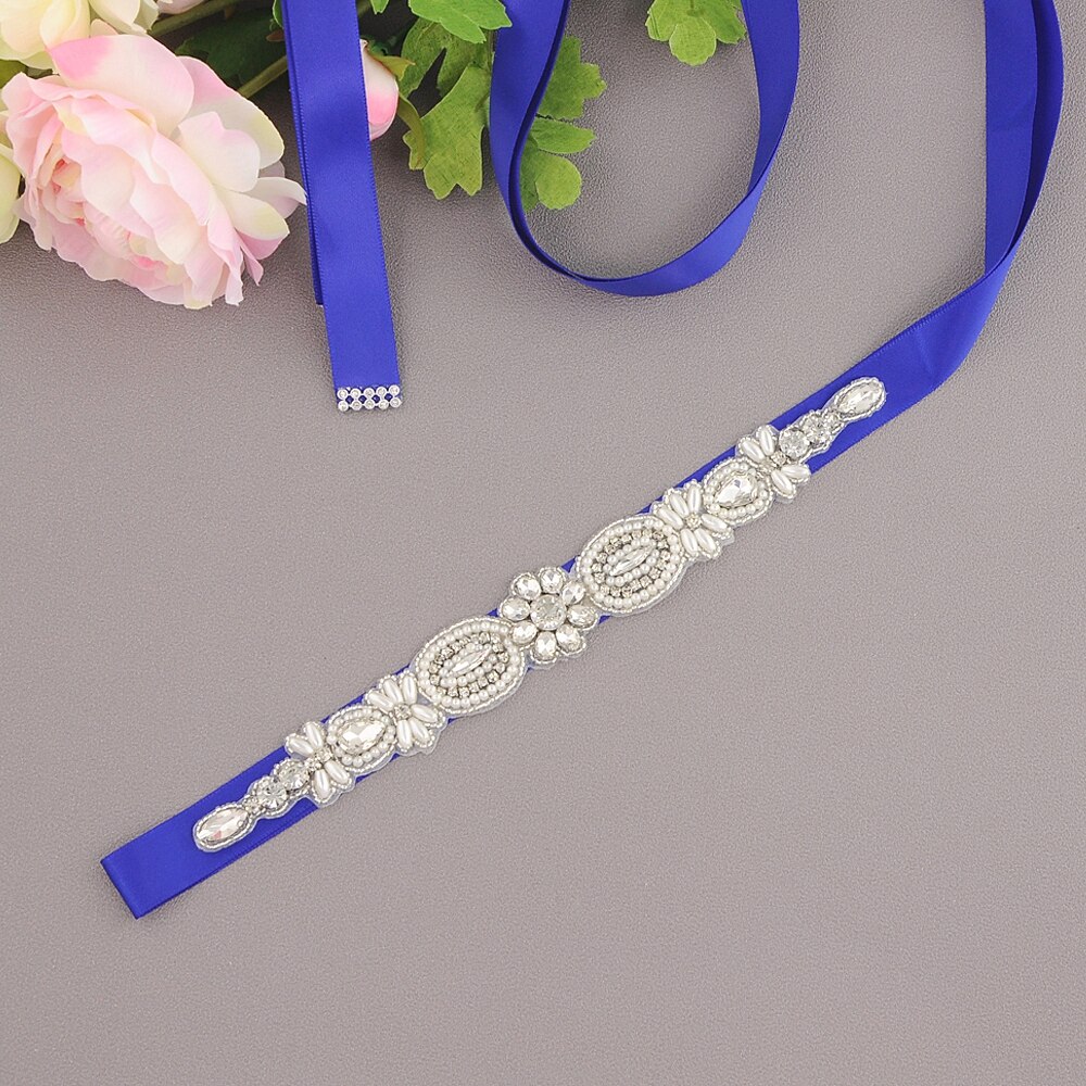 ZMS43 Rhinestone Belt Wedding Belt Evening Dress Belt Bridal Belt Bridesmaid Sash Sparkly Belt Belt for Evening Party Prom Gown: royal blue