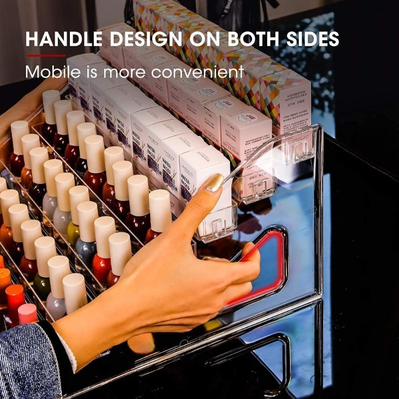 1pc 7- vånings akryl nagellackshållare, bänkställ för färger, eteriska oljor, smink, genomskinlig förvaringshållare