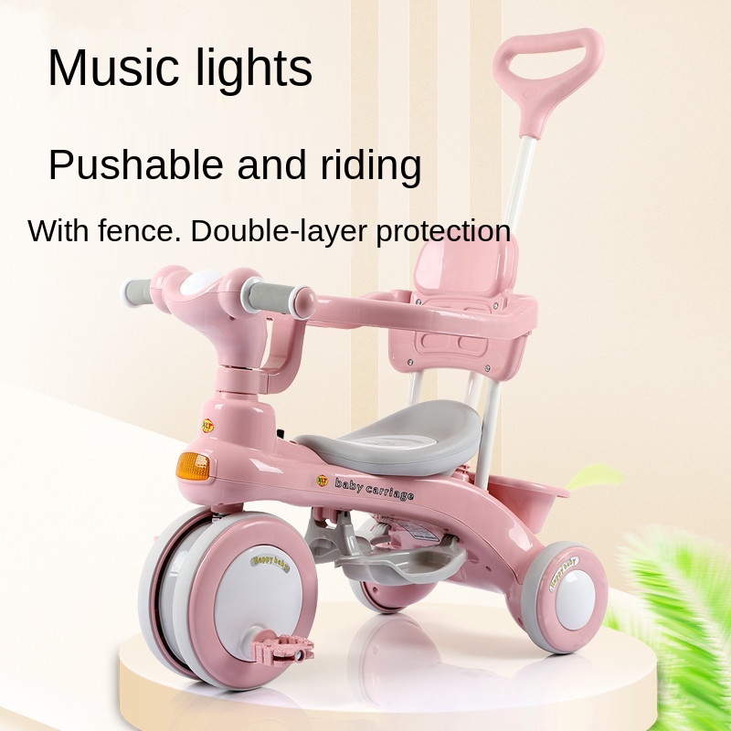 LazyChild Pedal Trike Baby Balance Bike Multi-function Kid Bicycle Child Stroller For 1-6 Years Baby