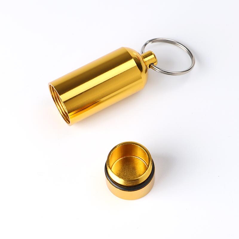 Aluminium Legering Kan Fles Draagbare Waterdichte Aluminium Pillendoosje Zaak Fles Drug Holder Container Sleutelhanger Aa