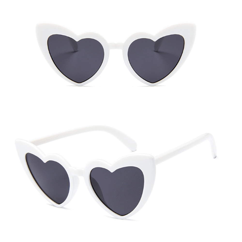 Vrouwen Hart Trend Zonnebril Vrouwen Retro Liefde Hart Vormige Glazen Dames Winkelen Sunglass Driver Bril Auto Accessoires: White