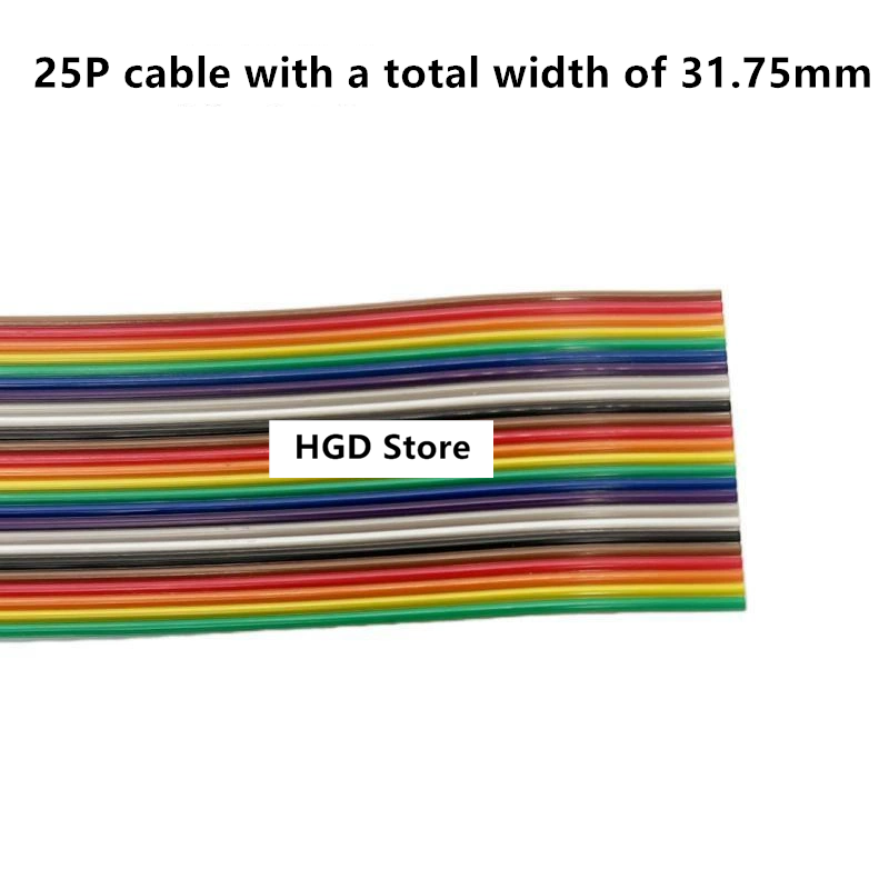 1m färgade bandkabelavstånd 1.27mm regnbågsfärgade dupont-trådar idc-anslutningskabel 6/8/9/10/12/16/20/40/50/60-64p: Vit