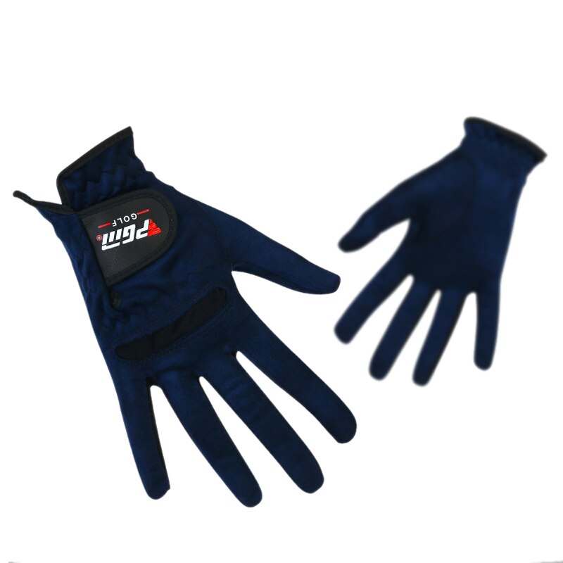 PGM 1 paire élastique gants de Golf dame gauche main droite réglable respirant femmes fibre tissu Sports de plein air doigt gants: navy blue / 20