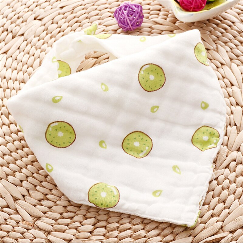 1Pc Baby Bib 100% Natuurlijk Katoen Zacht Fruit Stijl Hoofddoek Baby Blouse Snurken Doek Voeden Speeksel Handdoek baby Met Behulp Van