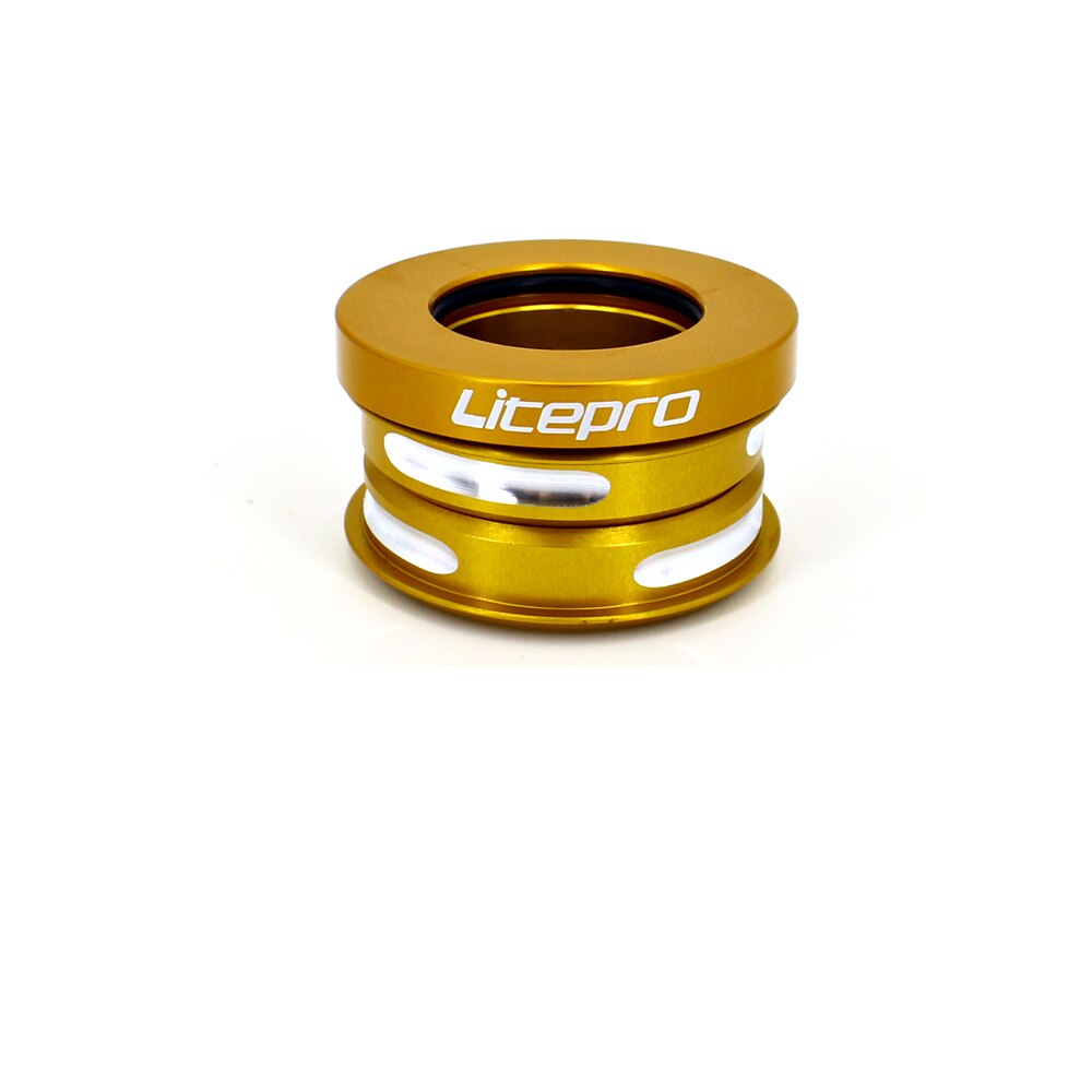Litepro Vouwfiets Headset Fiets Sealed Bearing Kom Set Headset Cover Kom Set 28.6Mm Bike Frame Vork Balhoofd bmx Onderdelen: LP headset gold