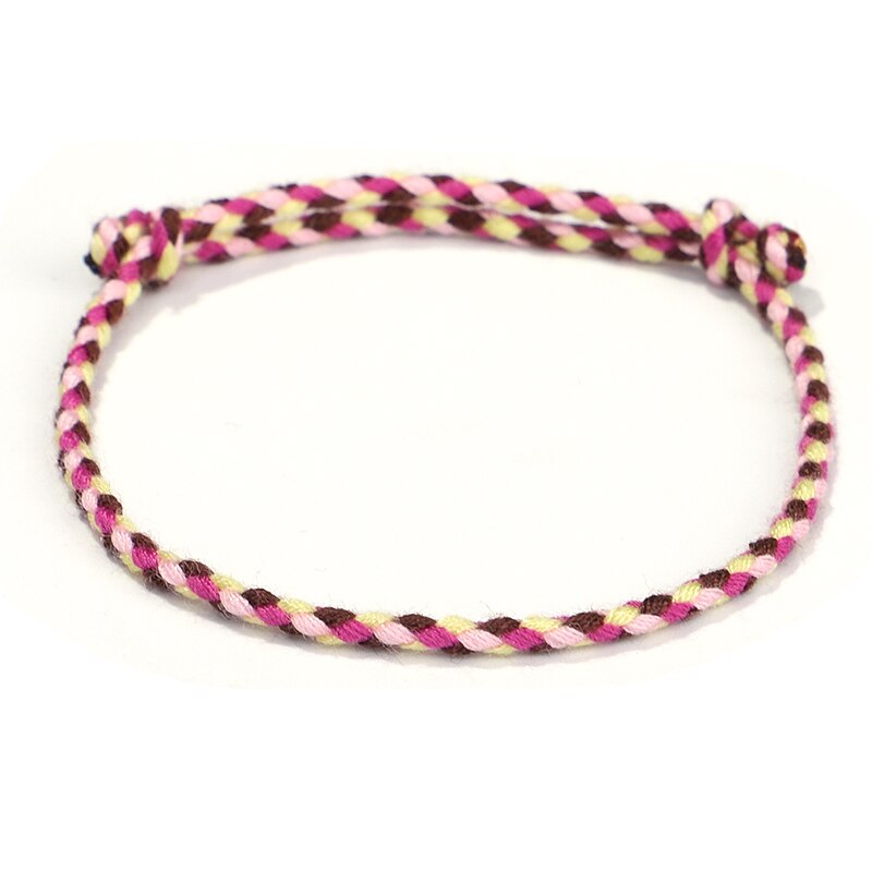 Pulseira prateada da sorte tibetana feminina, bracelete de corda com nó na cor boho: 7