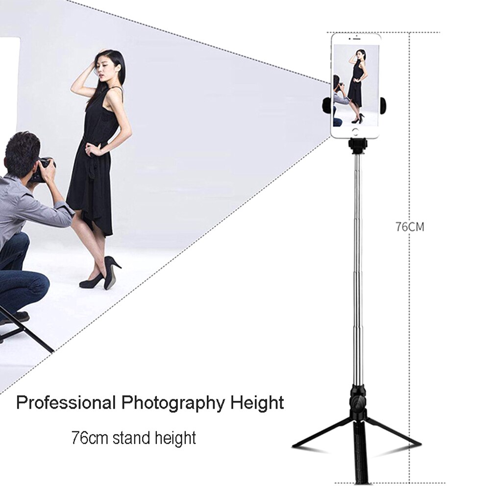 Bluetooth Selfie Stick Tripod Foldable Mini Remote Control Tripod Expandable Handheld Monopod Live Photo Holder for IOS Android