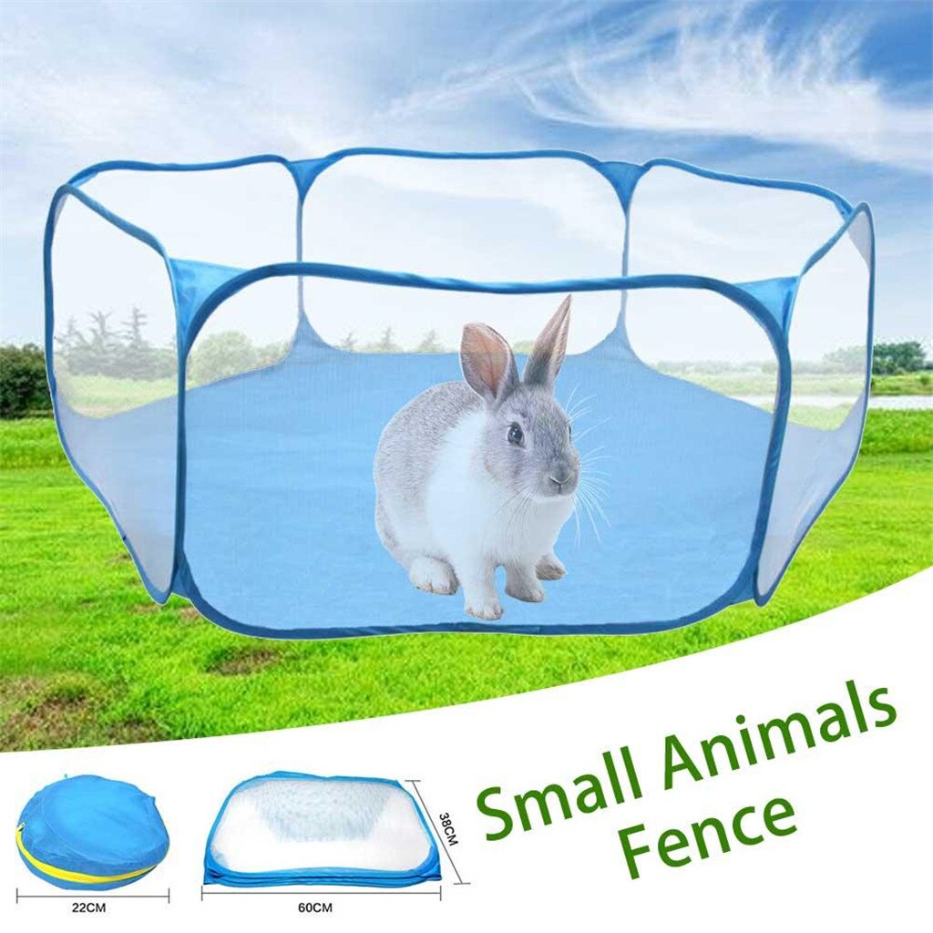 Breathable and Transparent Pet Playpen Outdoor Indoor Exercise Portable Fenc uitable Guinea Pig Hamster Chinchillas Hedgehog