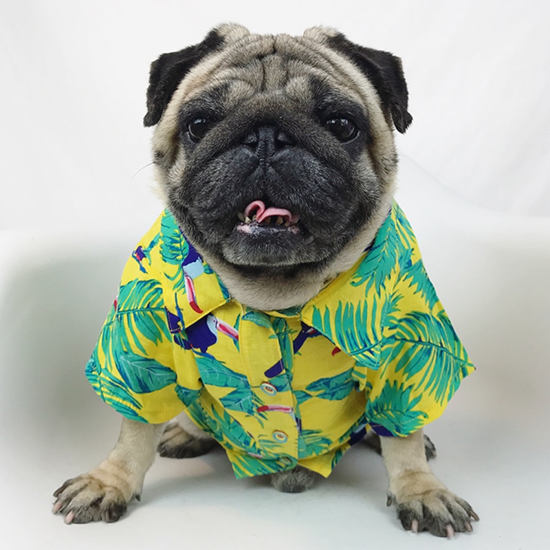 [mpk butik] hawaiisk skjorte til hunde, tropisk hundeskjorte, sommerhundedragt