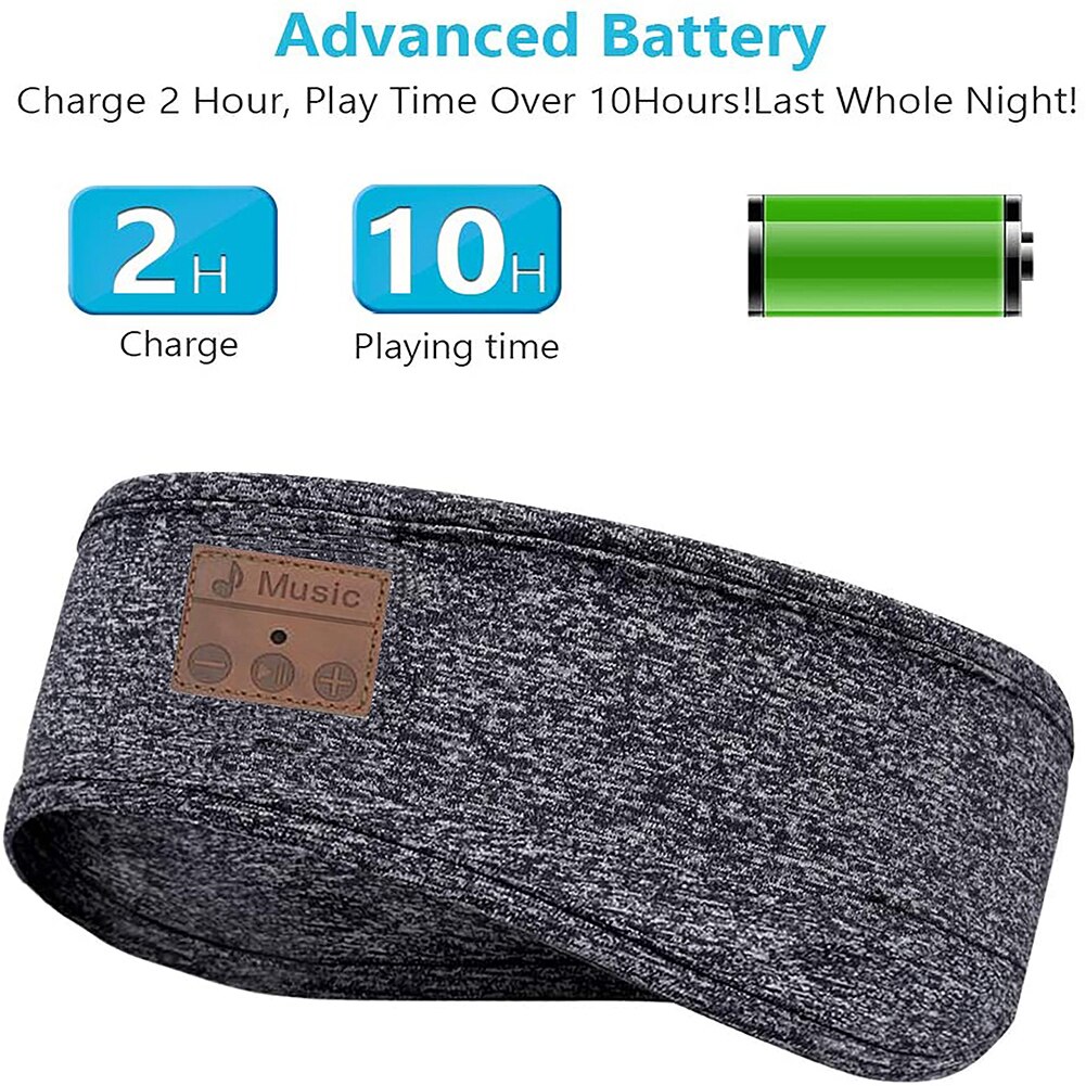 Bluetooth Music Headband Wireless Headset Sports Headband Thin Running Headscarf FOU99