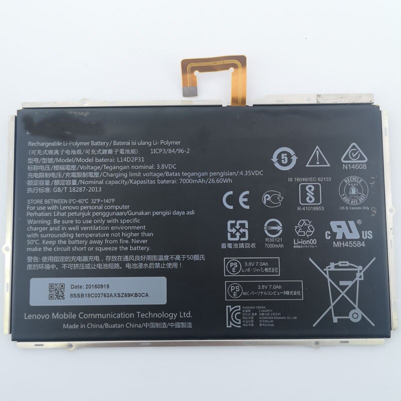 used parts Tab 10 L14D2P31 7000mAh Battery For Lenovo Tab 3 10 TAB3 10 Business TB-X103F TB-X70L X70 X70N X70F