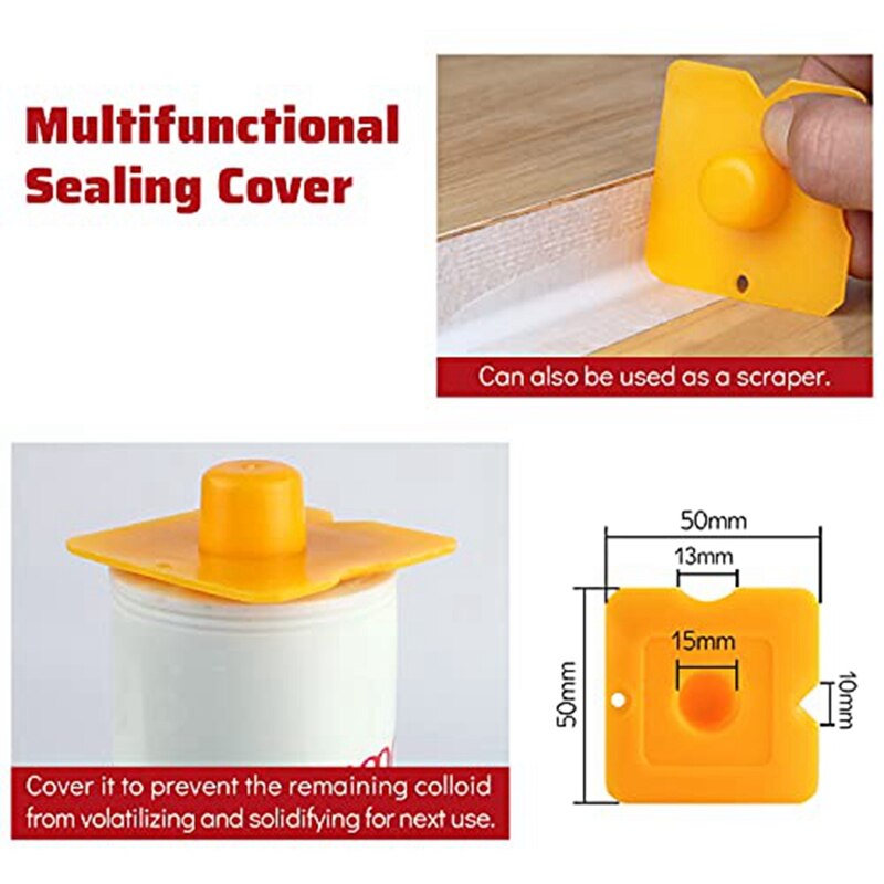Caulking Tool Kit Sealant Nozzle,16PCS Silicone Tool Set Silicone Cartridge Tip Cutter Nozzle Needle Brush And Caulk Cap