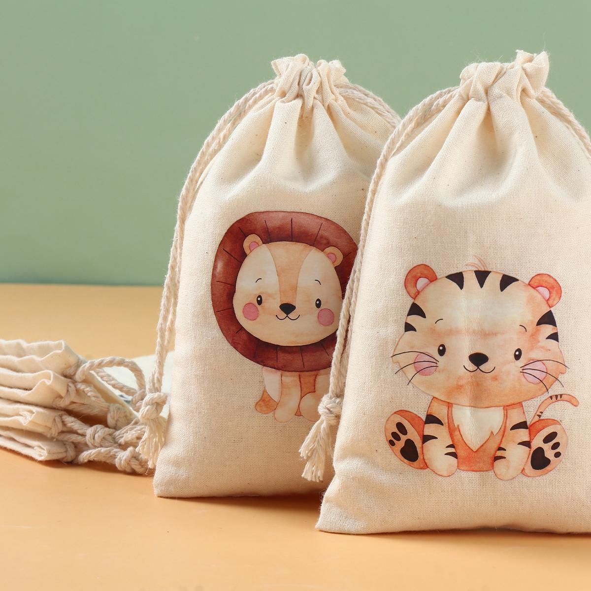Sacs à bonbons animaux de la Jungle, 6 pièces, décoration de fête d'anniversaire Safari pour enfants sauvages un arc-en-ciel papillon dinosaure Biscuit sac d'emballage