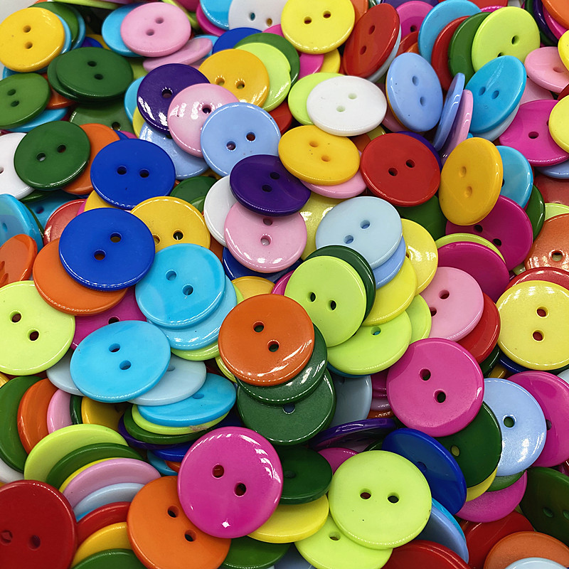 6mm---25mm Colours Double Eye Bread Button Round Resin Sewing Buttons Diy Scrapbooking Multicolour: 9mm(50pcs)