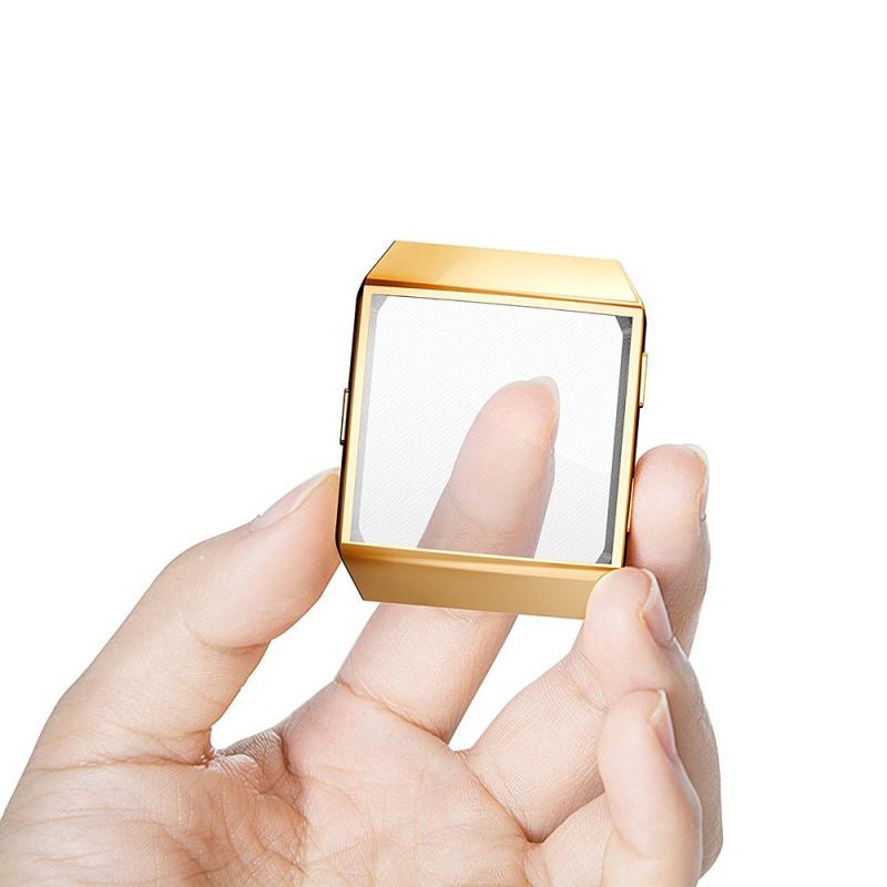 5 couleurs souple housse de protection en TPU protecteur d'écran étanche antichoc montre intelligente accessoires pour Fitbit ionique: Gold