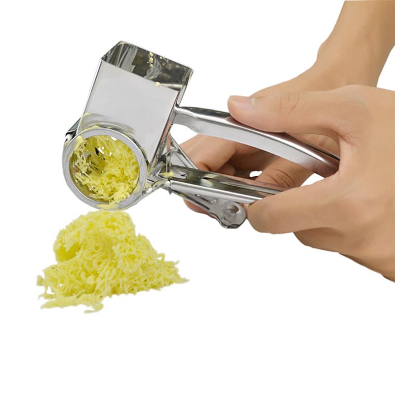 5pcs/Set Stainless Steel Cheese Grater Hand Held Rotary Cheese Shredder Cutter and Slicer (1 Cheese Grater+4 Planer Tools)