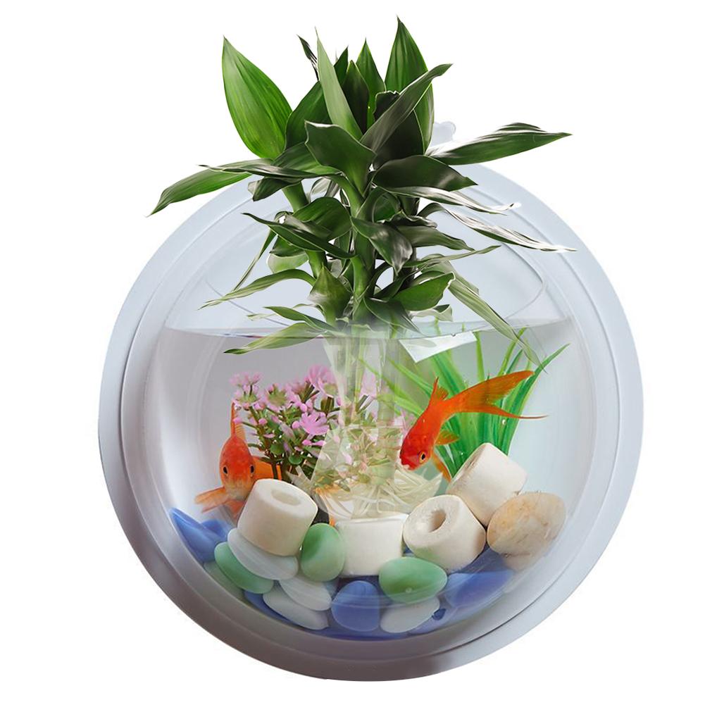 Acrylic Fish Bowl Wall Hanging Aquarium Tank Aquatic Pet Supplies Pet Products Wall Mount Fish Tank For Betta Fish: Default Title