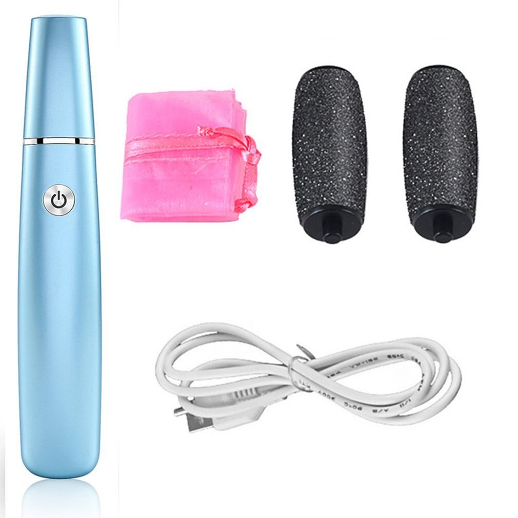 Portable Size USB Rechargeable Electric Foot Care Tool Handheld Dead Removal Exfoliator Heel Cuticles Remover: sky blue