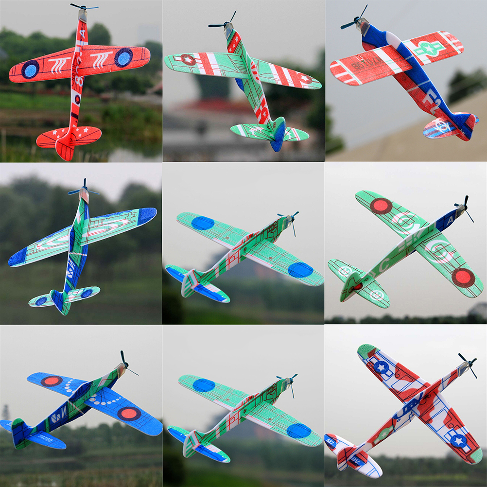 19cm hånd kaste flyvende svævefly fly epp skum fly fest fest fyldstoffer til børn mini drone fly model legetøj tilfældig farve