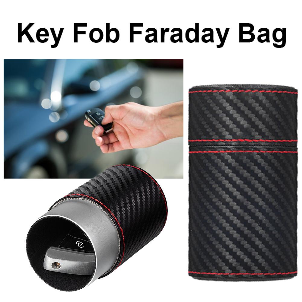 Lederen Anti Diefstal Faraday Doos Auto Keyless Signaal Blocker Beveiliging Rfid Faraday Sleutelhanger Protector Voor Auto Rfid Signal Blokkeren