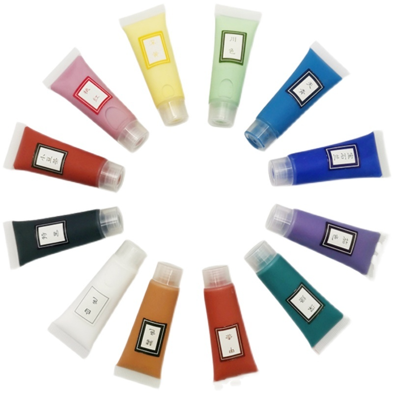 12Colors/Set Ceramic Painting Pigment Overglaze Color Pottery Clay Hand-painted Art Liquid Water-Based Paint DIY 750-850 Degrees