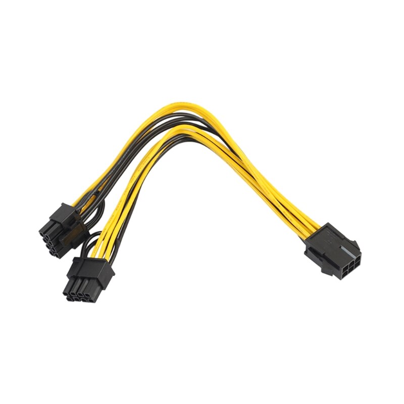 6-pin Female to Dual 8-pin Male Graphics Card Connector PC Power Cable,Splitter Extension Cord Wire for Graphic Card CPU