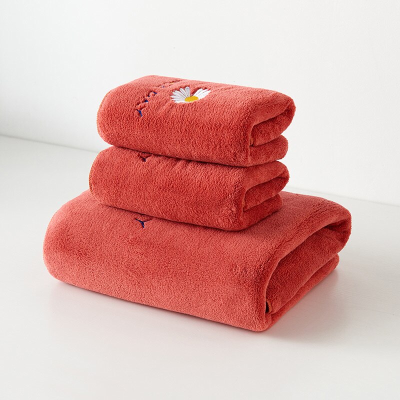 3pcs/set Coral Velvet Towel Set 35x75/70x140cm Super Absorbant Face Bath Towel Home Hotel Quick Dry Bathroom Towel: Set 7