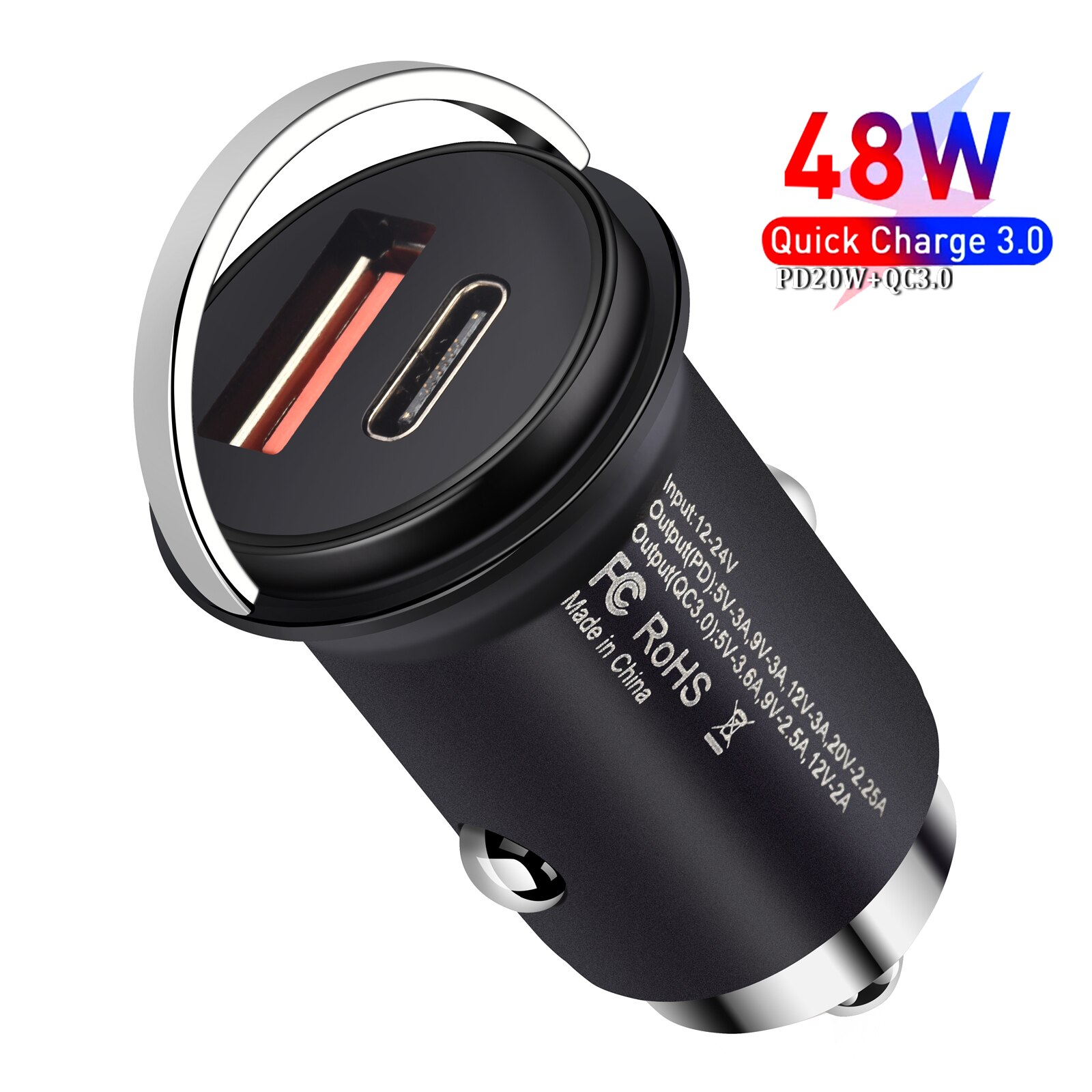 Usb Pd Autolader Voor Sigarettenaansteker 48W Smart Phone Usb Adapter Mobiele Telefoon Oplader Dual Port Fast Charger voor Iphone 12: Default Title