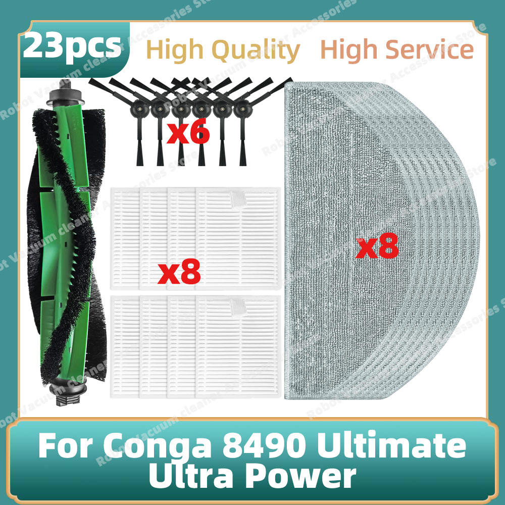 Compatible For Cecotec Conga 8490 Ultimate Ultra Power / 7490 Ultimate Home X-Treme Genesis Accessories Brush Mop Bag Parts: Chocolate