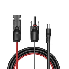 Solar Panel Extension Cable Copper Wire Black and Red with MC4 to DC5521 Connector Solar PV Cable Plug Adapter Cable 1.5m 16AWG